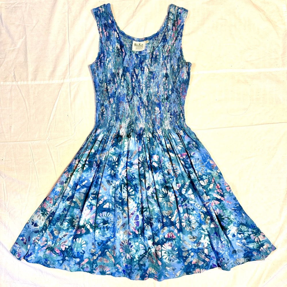 GO FISH Batik Smocked Summer Dress